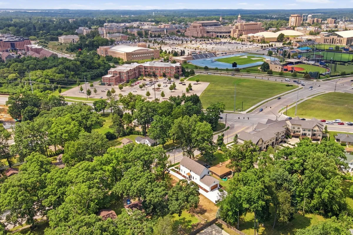 Aerial view of the University of Notre Dame campus
