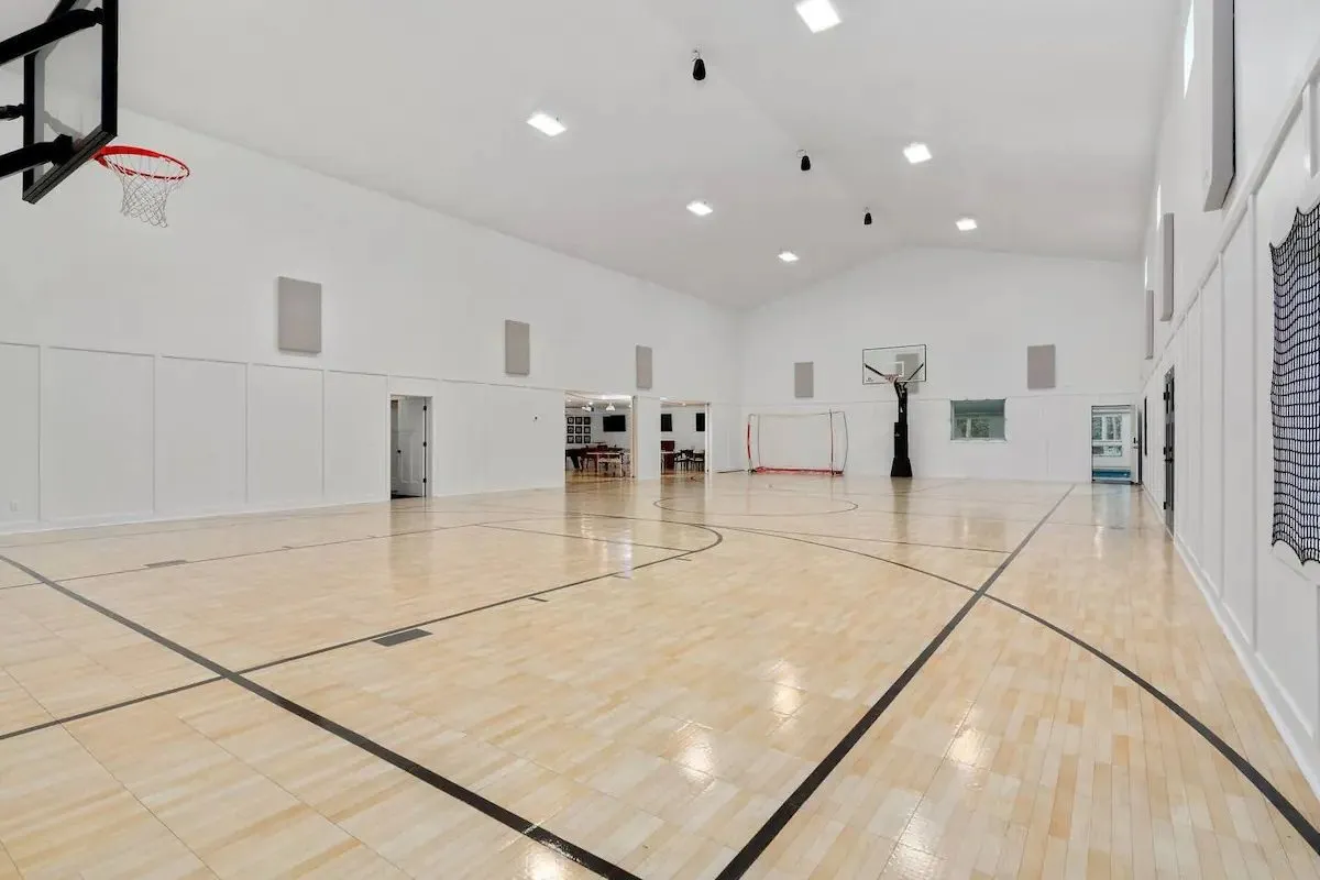 Indoor basketball court at a managed estate