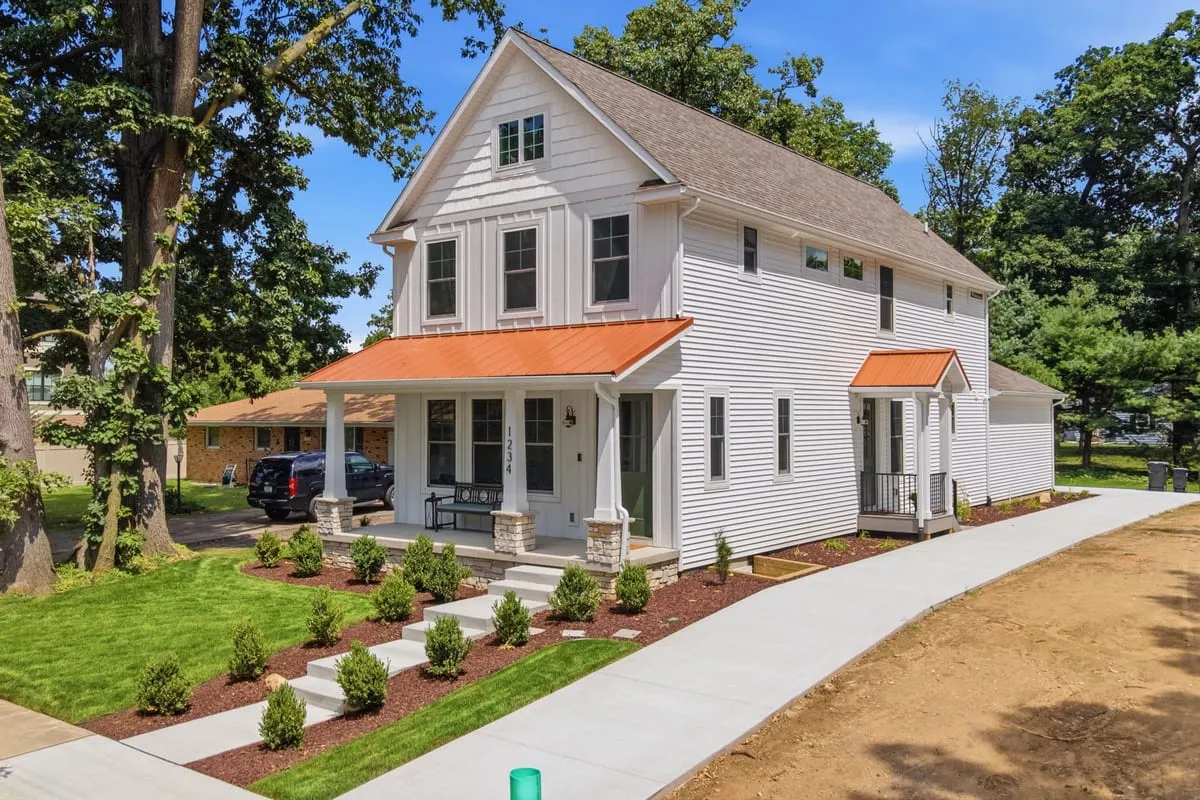 Two-story home with a front porch near Notre Dame